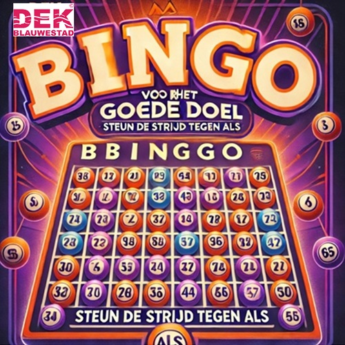 Bingo op het terras kayakverhuur DEK Blauwestad Strand Zuid Oldambtmeer Groningen Nederland steun strijd tegen ALS zondagochtend 18 mei 2025