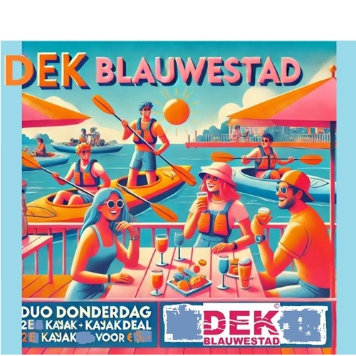 DEK Duo Donderdag Snack Drinken Deal Kayak bootverhuurhuren 2 personen DEK Blauwestad Oldambtmeer Groningen Nederland