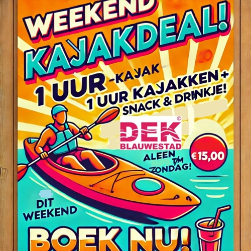 Weekend Kayakdeal Kayakverhuur DEK Blauwestad Drinken Eten Oldambtmeer Groningen Nederland Oldambt